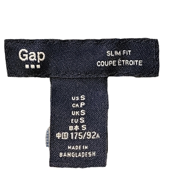 NEW Gap  slim fit gray blue red stripes long-sleeved Button-down cotton shirt - Picture 12 of 14